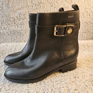 NEW GEOX Women Felicity ABX Waterproof Leather Ankle Boots Side Zip Size 6 Black